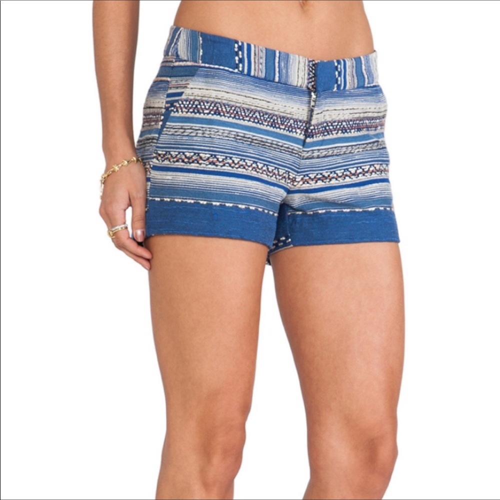 Joie Merci Ethnic Multistripe Shorts in Deep Lapis